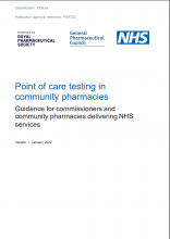 Point of care testing in community pharmacies: Guidance for commissioners and community pharmacies delivering NHS services